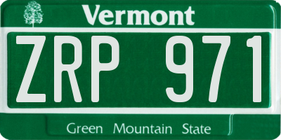 VT license plate ZRP971