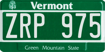 VT license plate ZRP975