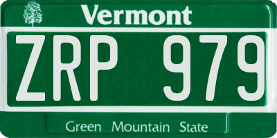 VT license plate ZRP979