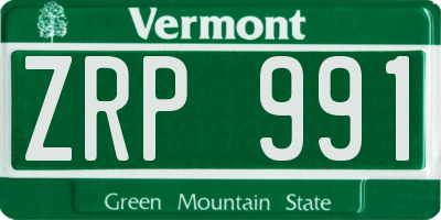 VT license plate ZRP991