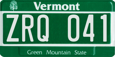 VT license plate ZRQ041