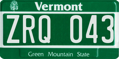 VT license plate ZRQ043