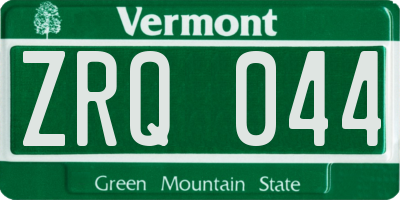 VT license plate ZRQ044