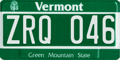 VT license plate ZRQ046