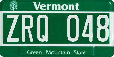 VT license plate ZRQ048