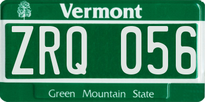 VT license plate ZRQ056