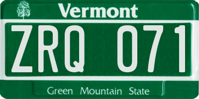 VT license plate ZRQ071