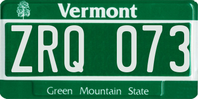 VT license plate ZRQ073