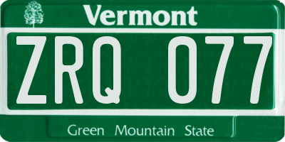 VT license plate ZRQ077