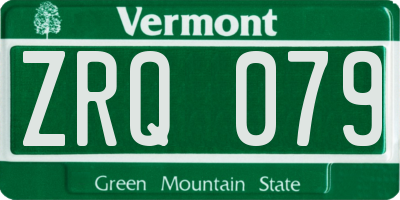 VT license plate ZRQ079