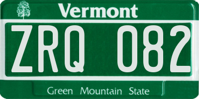 VT license plate ZRQ082