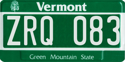 VT license plate ZRQ083