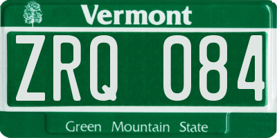 VT license plate ZRQ084