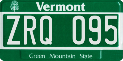 VT license plate ZRQ095