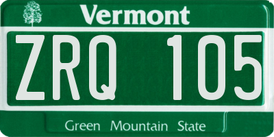 VT license plate ZRQ105