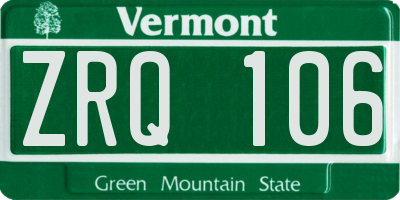 VT license plate ZRQ106