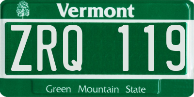 VT license plate ZRQ119