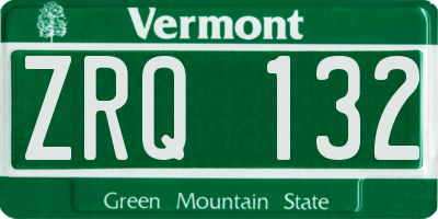 VT license plate ZRQ132