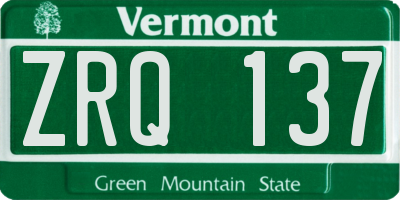 VT license plate ZRQ137