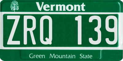 VT license plate ZRQ139