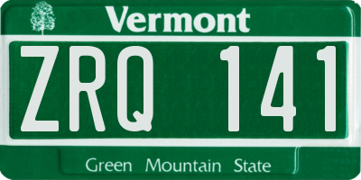 VT license plate ZRQ141