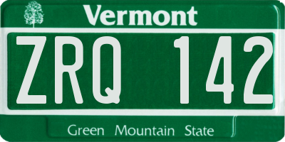 VT license plate ZRQ142