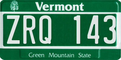 VT license plate ZRQ143