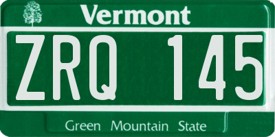 VT license plate ZRQ145