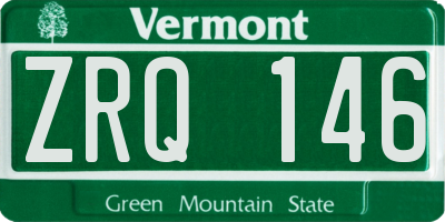 VT license plate ZRQ146