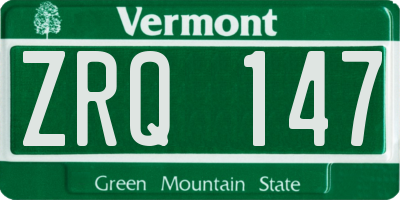 VT license plate ZRQ147