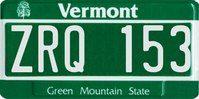 VT license plate ZRQ153