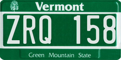 VT license plate ZRQ158