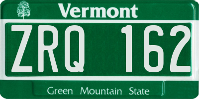 VT license plate ZRQ162