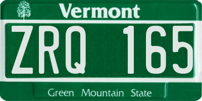 VT license plate ZRQ165
