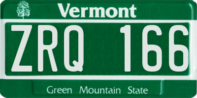 VT license plate ZRQ166