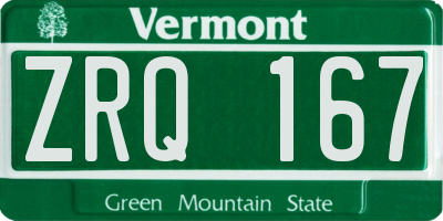 VT license plate ZRQ167