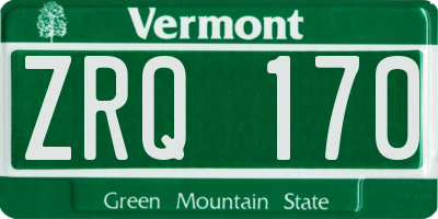 VT license plate ZRQ170