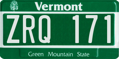 VT license plate ZRQ171