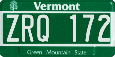 VT license plate ZRQ172