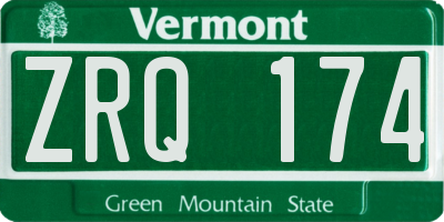 VT license plate ZRQ174