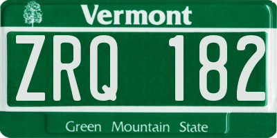 VT license plate ZRQ182