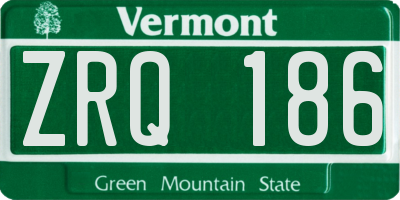 VT license plate ZRQ186