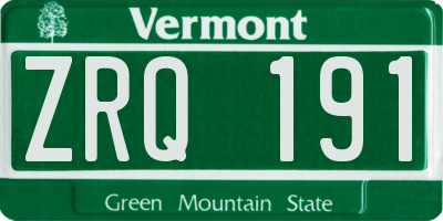 VT license plate ZRQ191