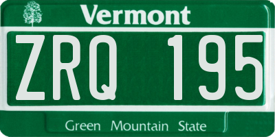 VT license plate ZRQ195