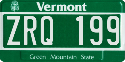 VT license plate ZRQ199