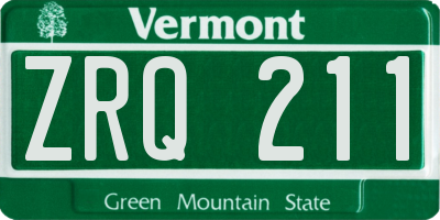 VT license plate ZRQ211