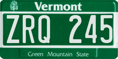 VT license plate ZRQ245