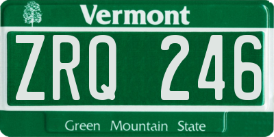 VT license plate ZRQ246