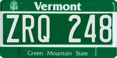 VT license plate ZRQ248