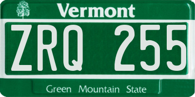 VT license plate ZRQ255